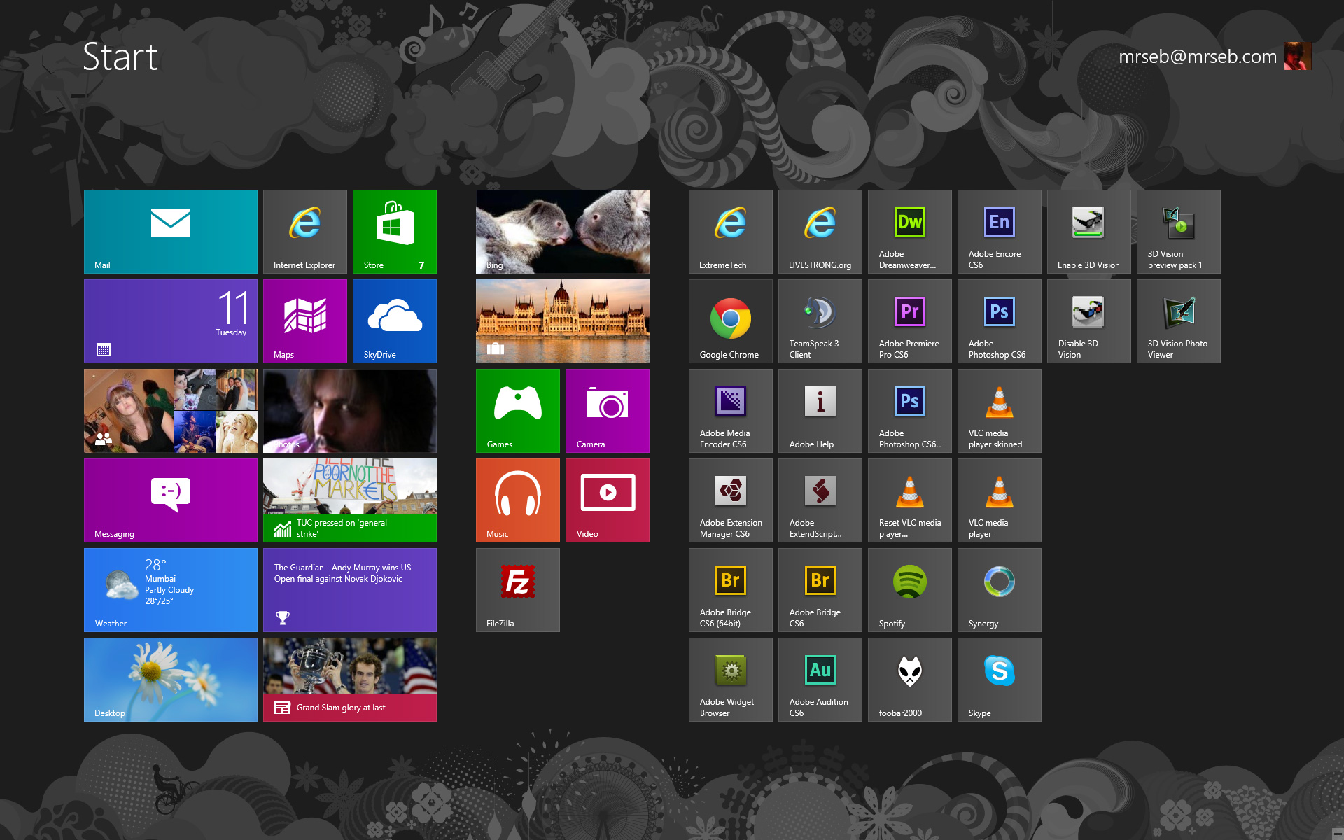 My Windows 8 Start Screen