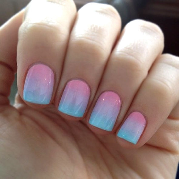 Nail Designs with Pink and Blue