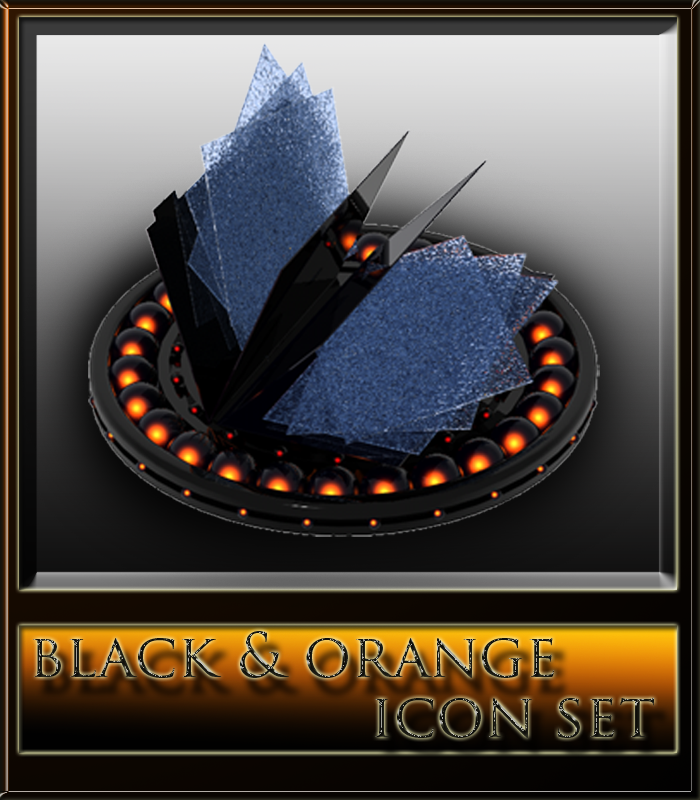 Orange and Black Icon Set
