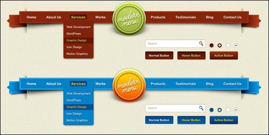 Page Web Menu Buttons PSD Page Web Menu Buttons PSD