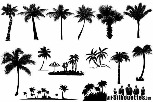 Palm Tree Silhouettes Vector Free