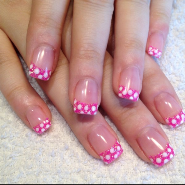 Pink and White Gel Nail Designs