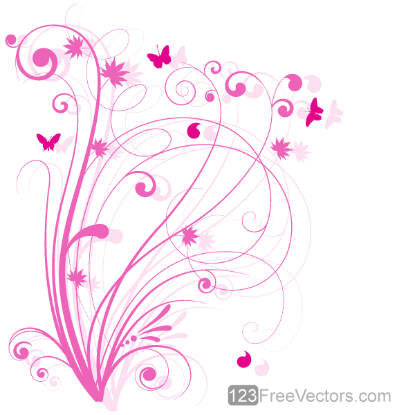 Pink Floral Background Vectors Free