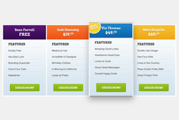 Pricing Table PSD Template