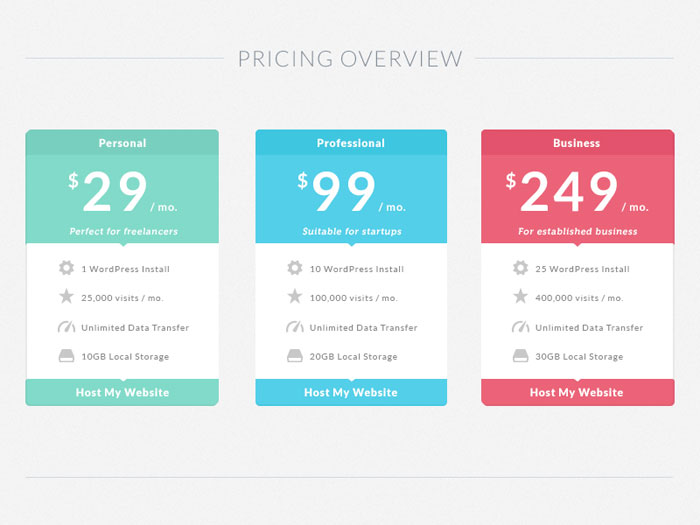 Pricing Table Templates Free