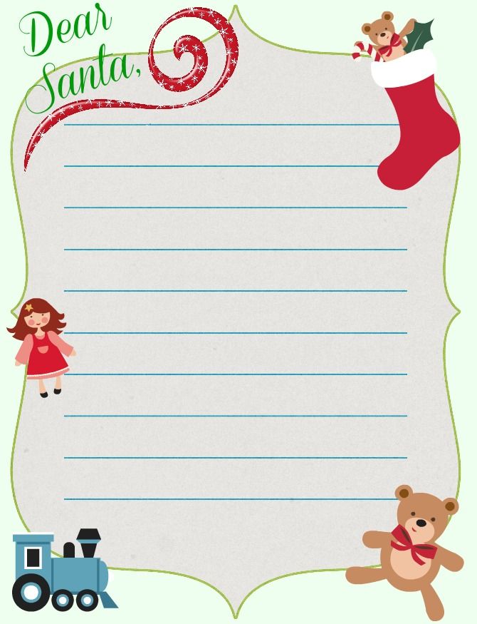 Printable Christmas Letter to Santa Templates Free