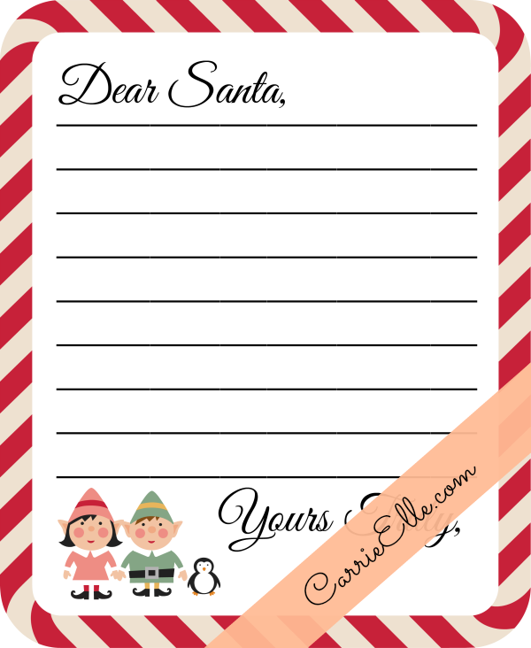 Printable Christmas Letter to Santa Templates Free