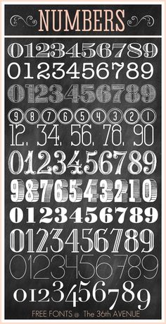 Printable Number Fonts