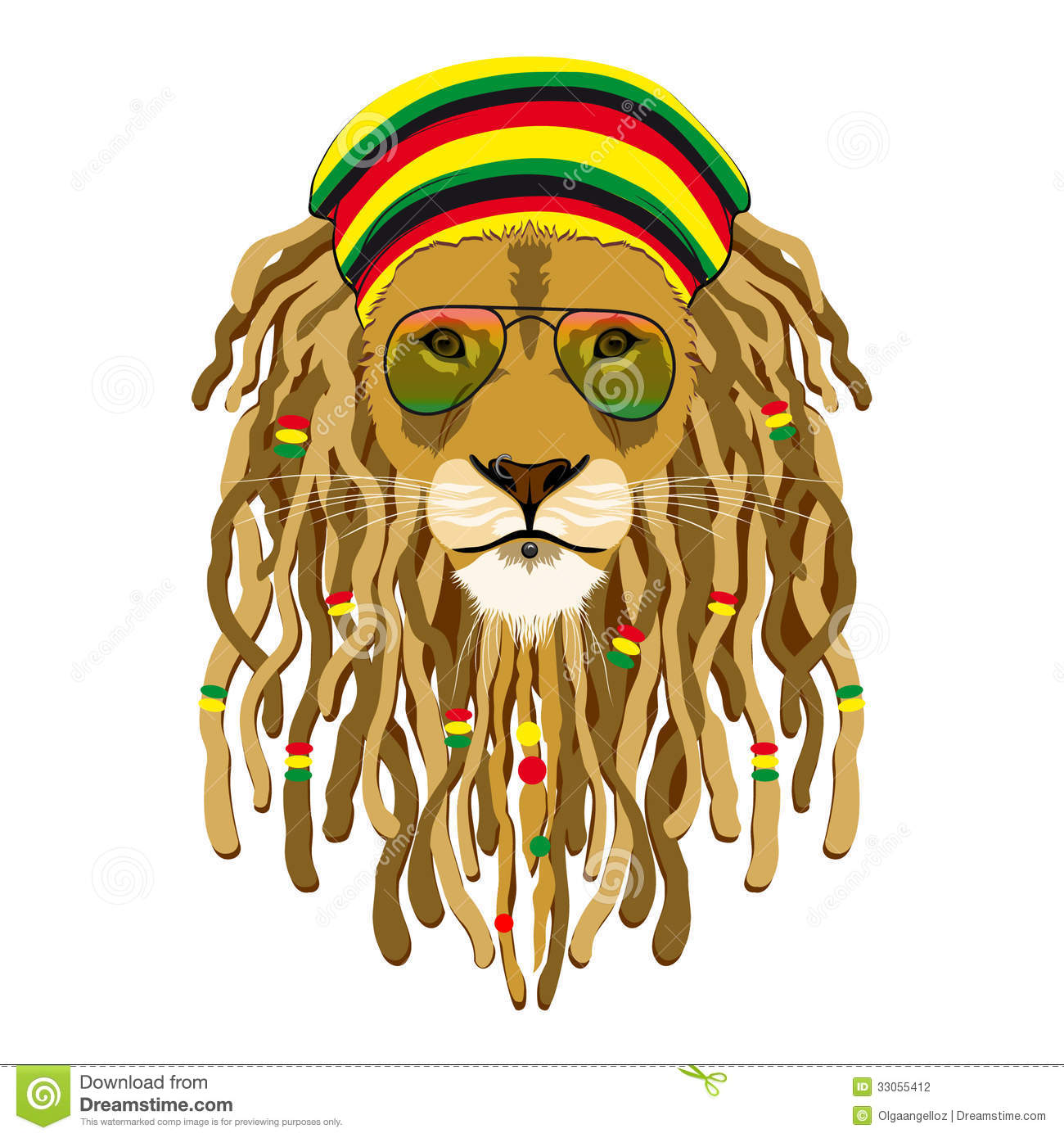 Rasta Lion with Dreads