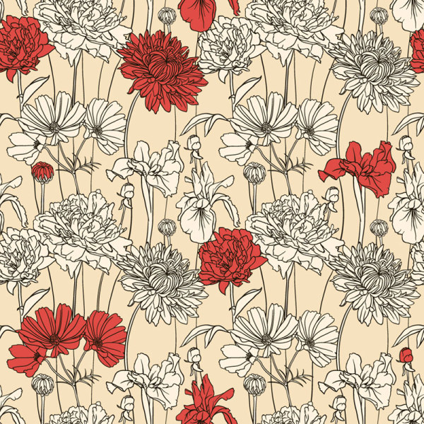 Retro Flower Pattern Vector