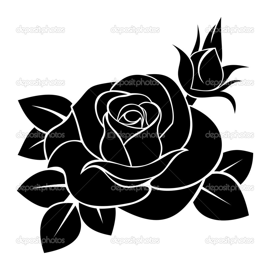 Rose Silhouette Vector Illustration