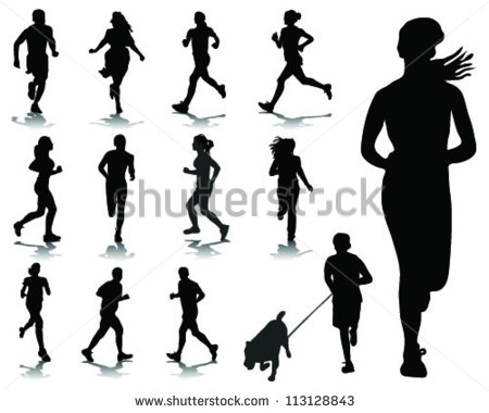 Running Silhouette Vector Running Silhouette Vector