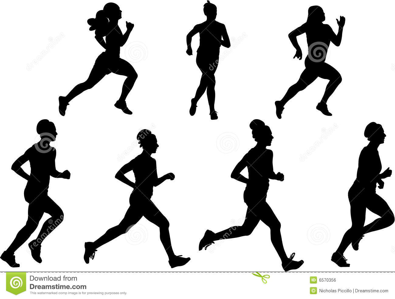 Running Woman Silhouette Vector