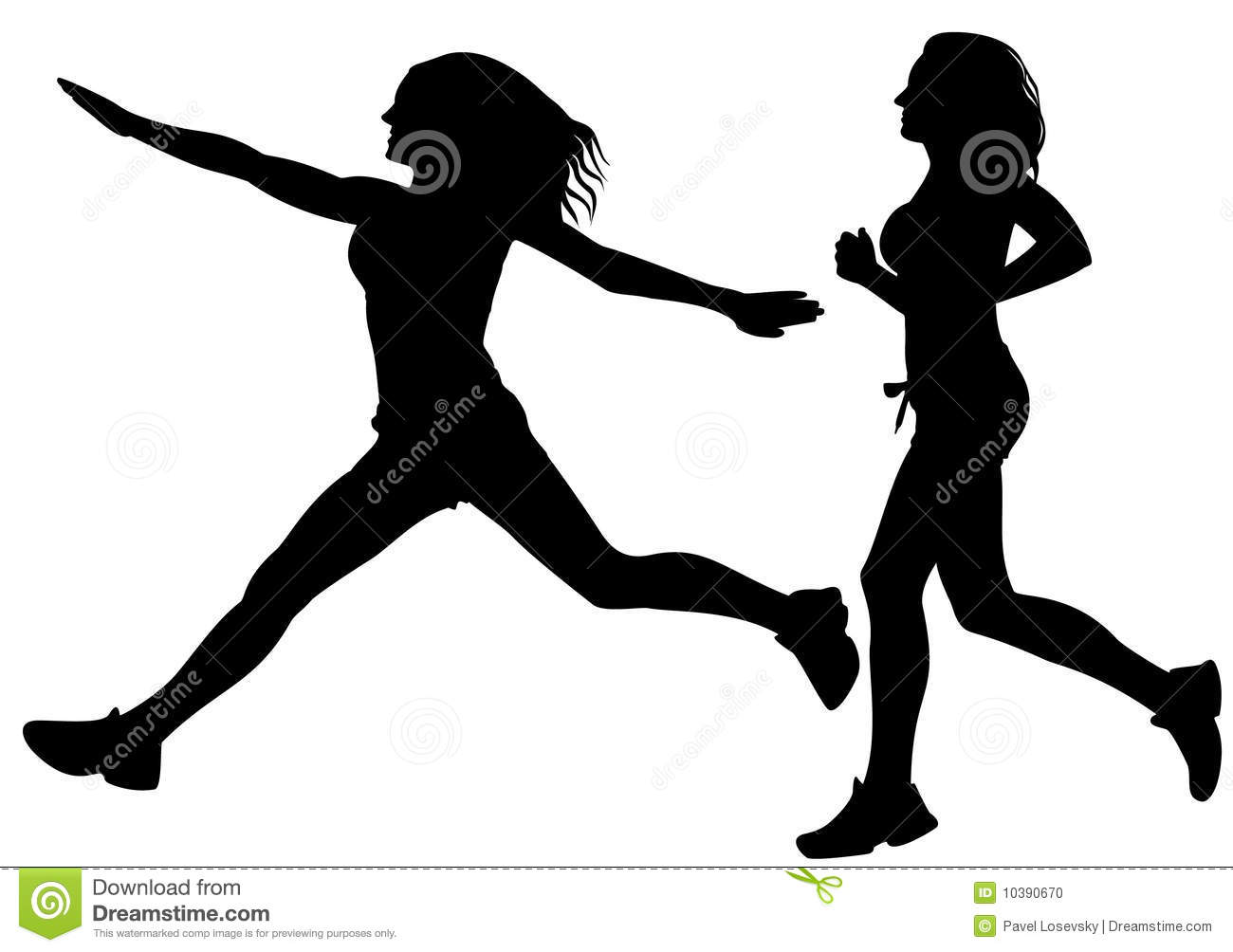 Running Woman Silhouette Vector