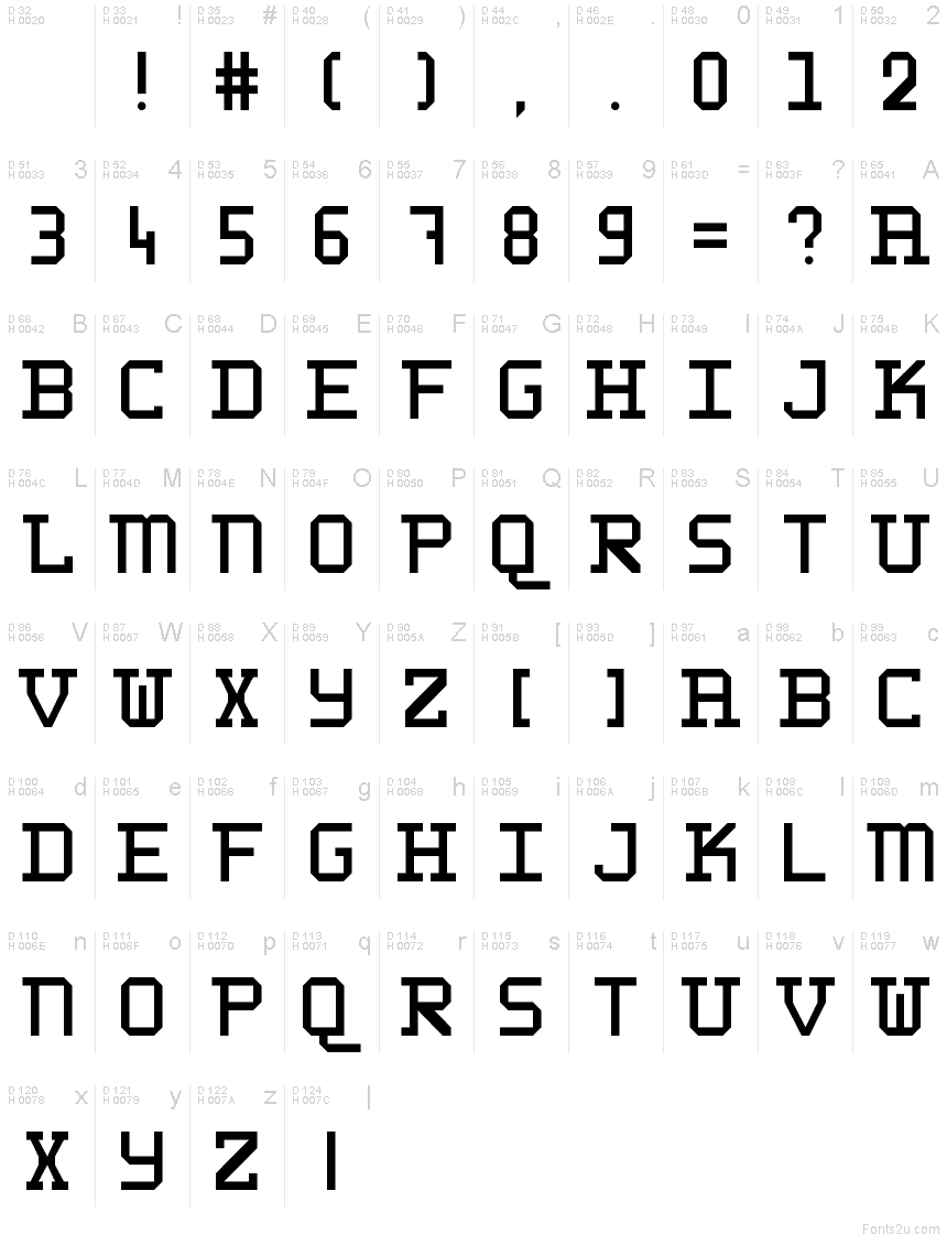 9 Block Serif Font Images