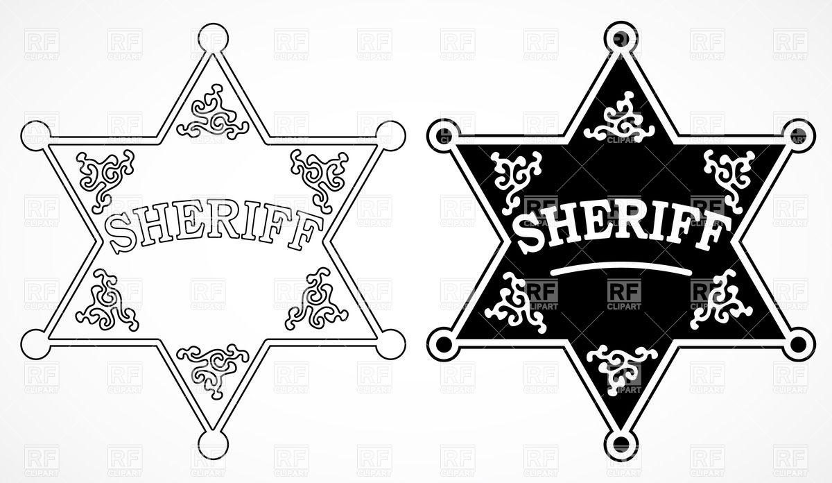 Sheriff Star Clip Art Black and White