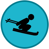 Skiing Down Hill Icon