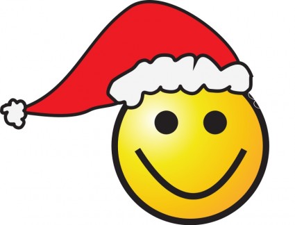 Smiley Face with Santa Hat Clip Art