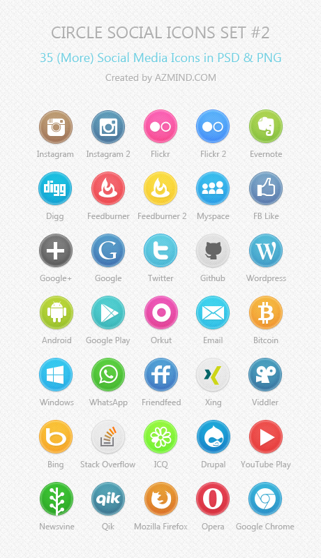 Social Media Icons Circle