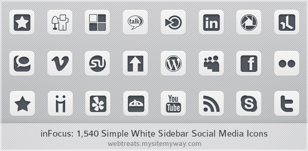 Social Media Icons White