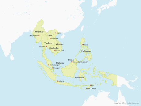Southeast Asia Countries Map