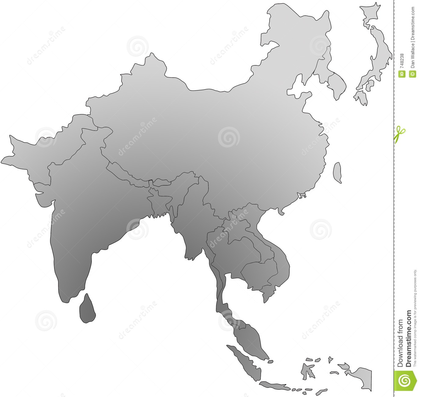Southeast Asia Map Black and White