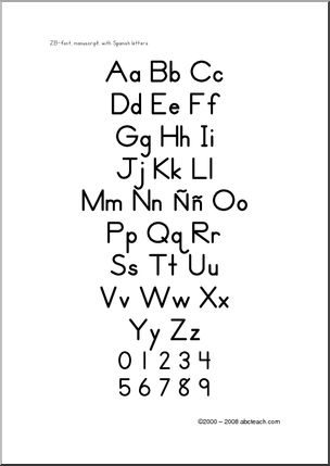 Spanish Alphabet Letters Fonts