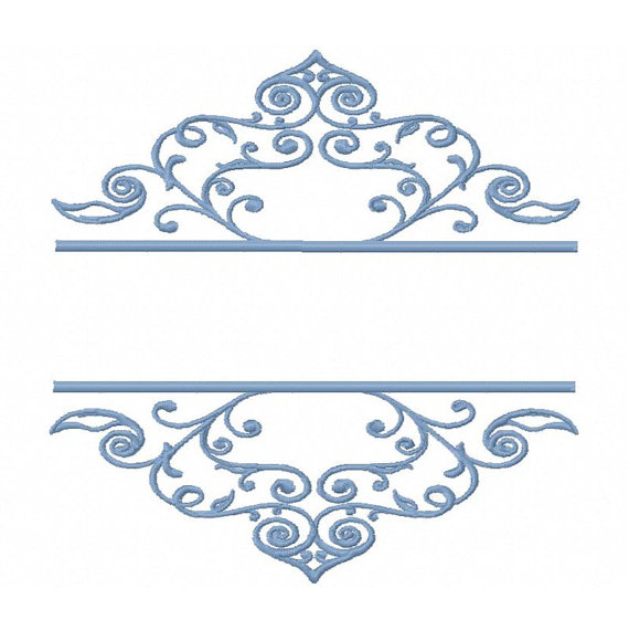 Split Monogram Embroidery Design
