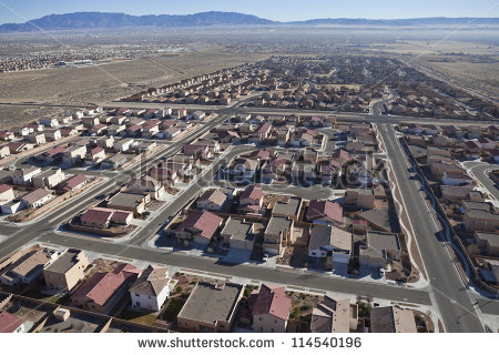 Suburban Sprawl Aerial View