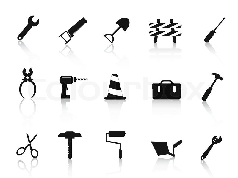 Tools Icons Black and White