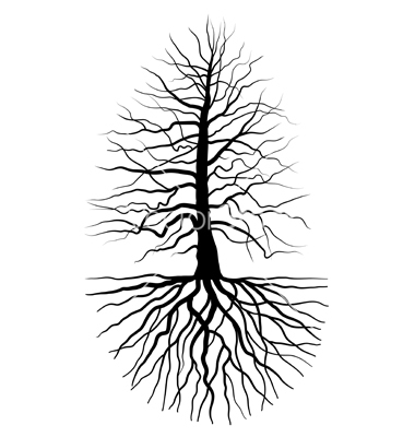 Tree with Roots Vector Free