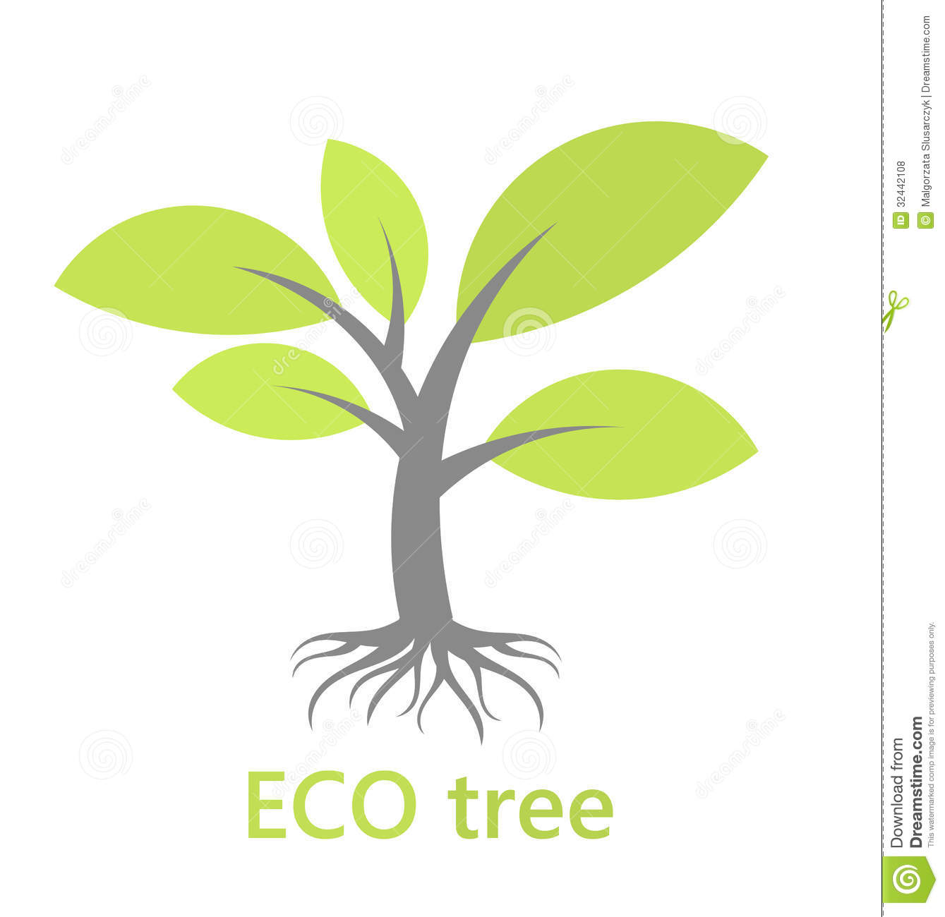 Tree with Roots Vector Illustration