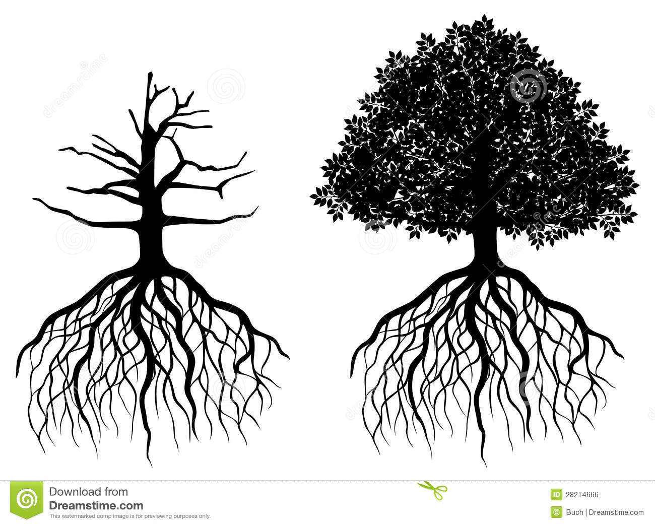 Tree with Roots Vector