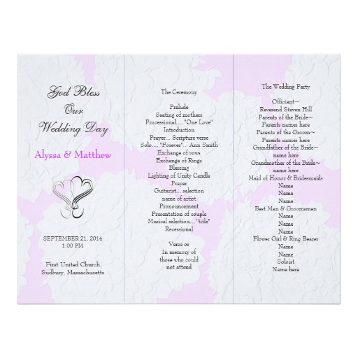Tri Fold Wedding Program Template For Your Needs