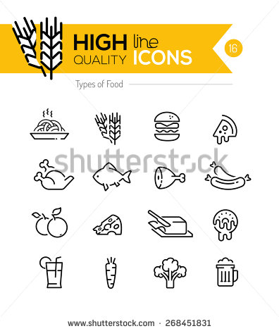 Types Food Vector Icons