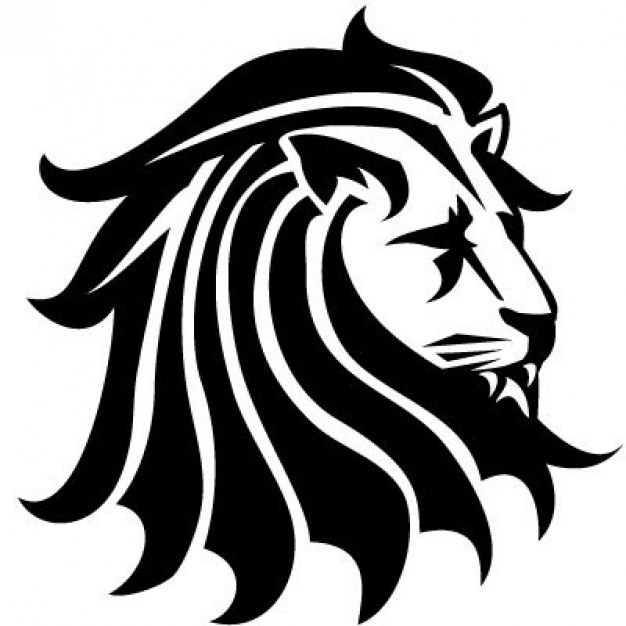 Vector Clip Art Black and White Lion