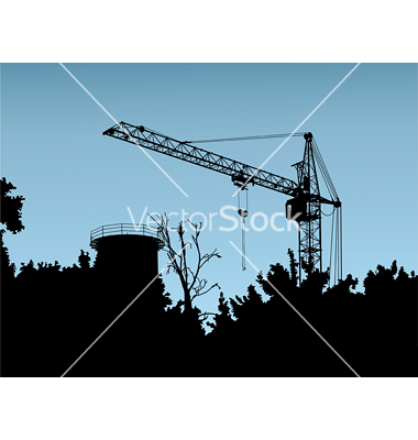 Vector Construction Crane