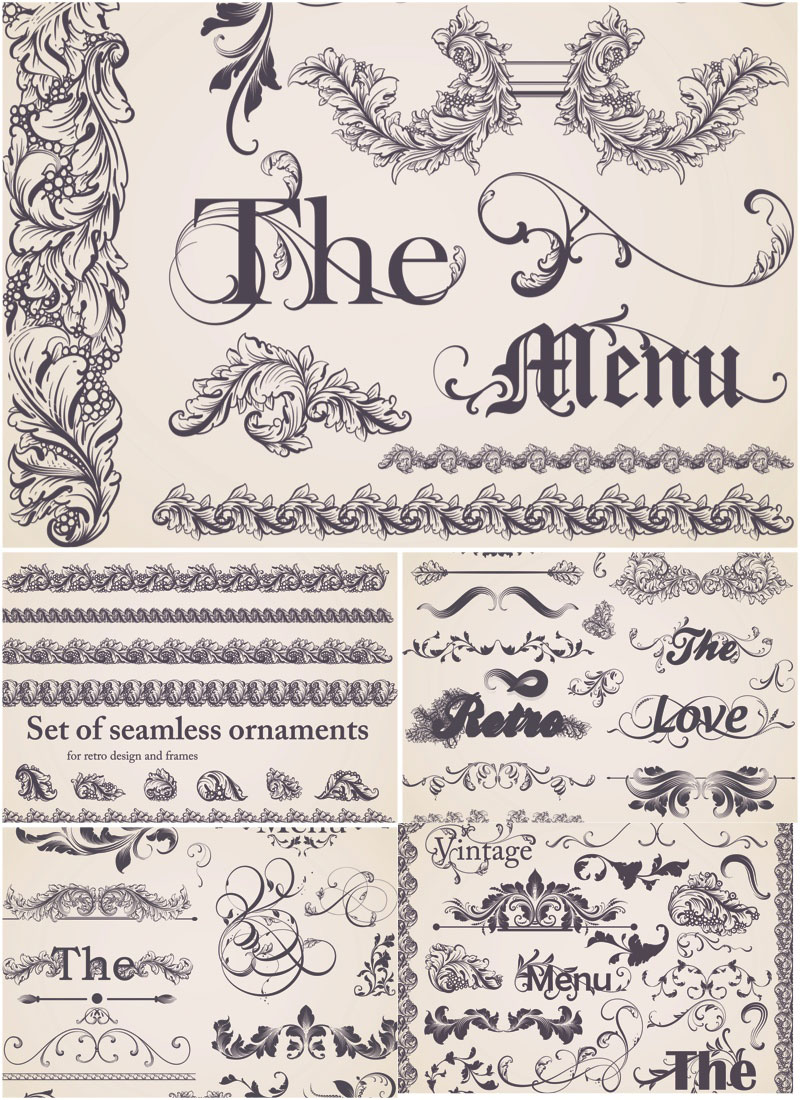 Vintage Embellishments Vector Free