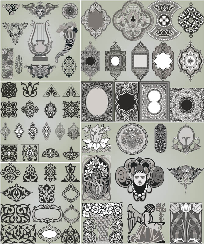 Vintage Embellishments Vector Free