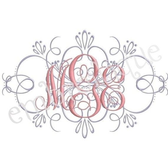 Vintage Machine Embroidery Monogram Fonts