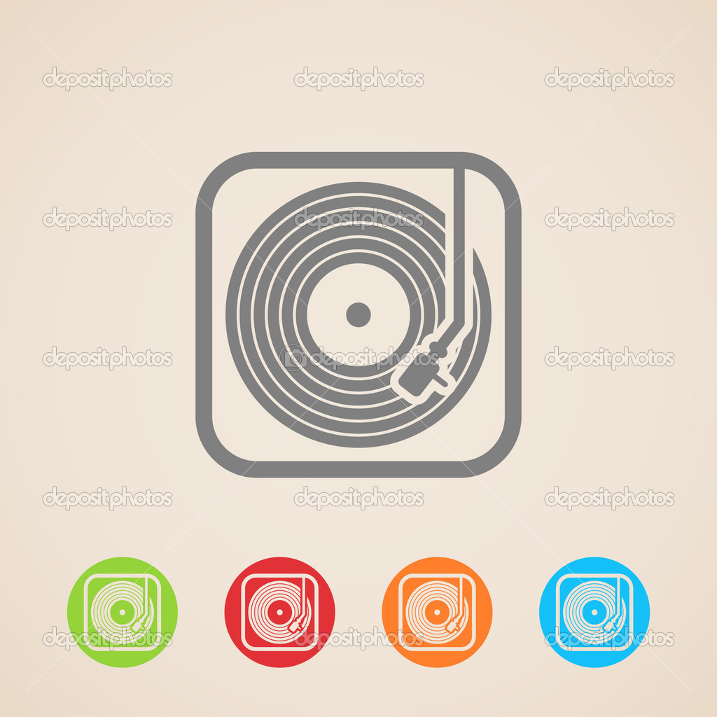 Vinyl Record Player Vector