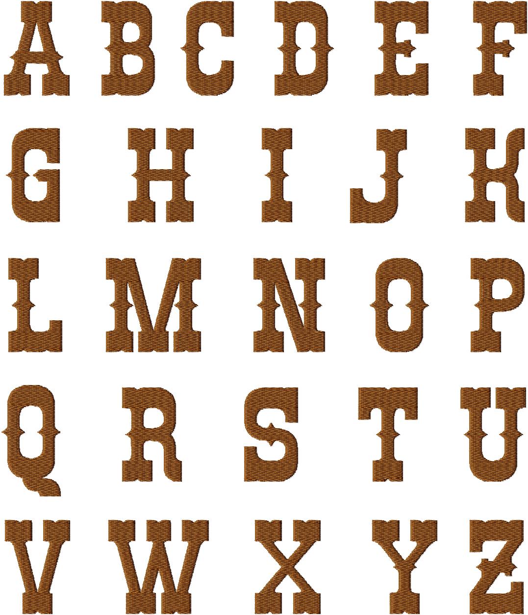 Western Style Font Alphabet