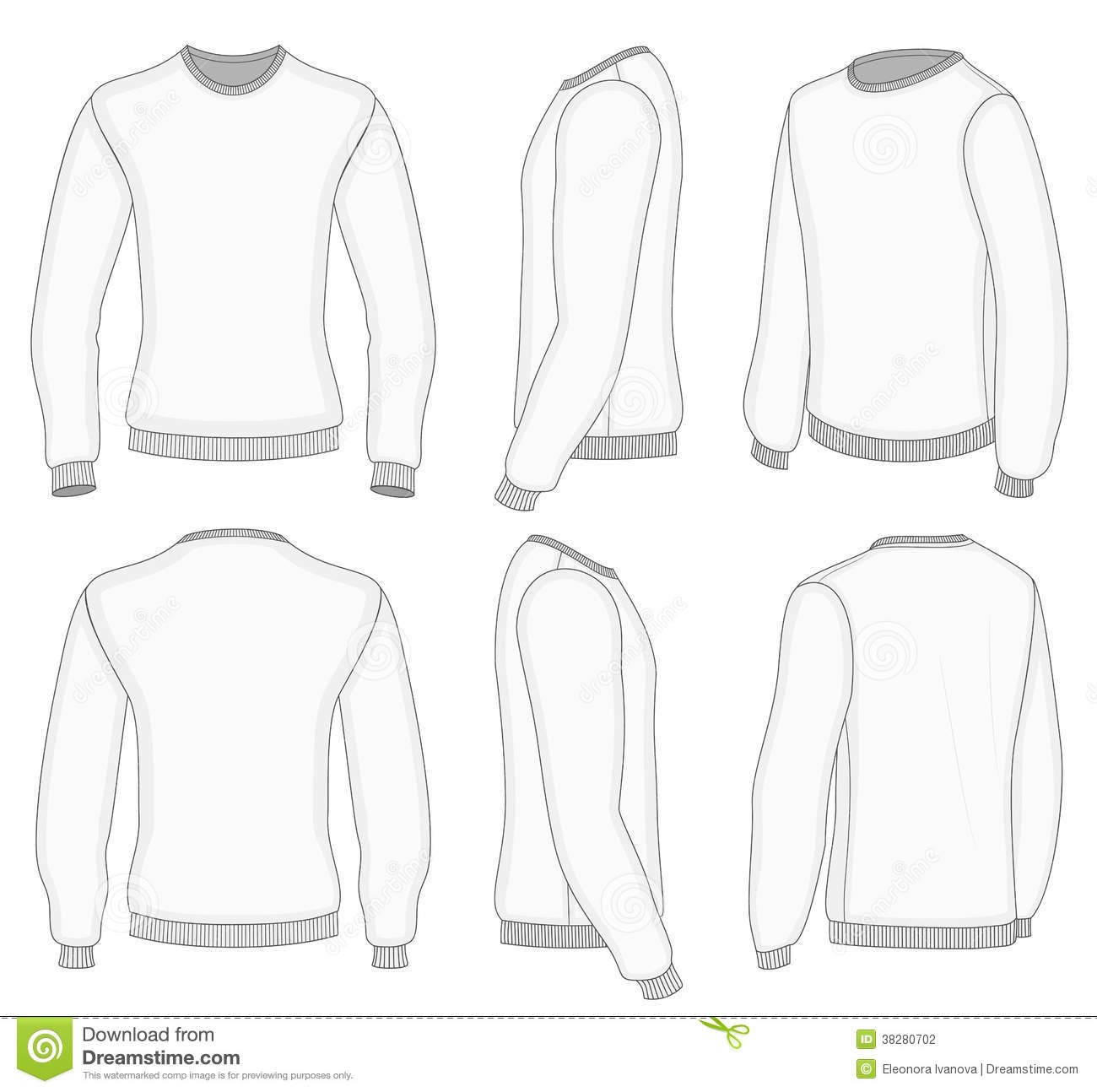 White Long Sleeve Shirt Template