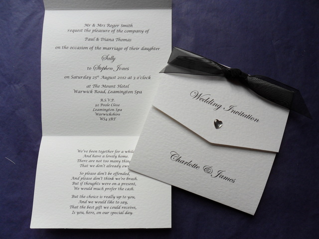 White Tri-Fold Wedding Invitations