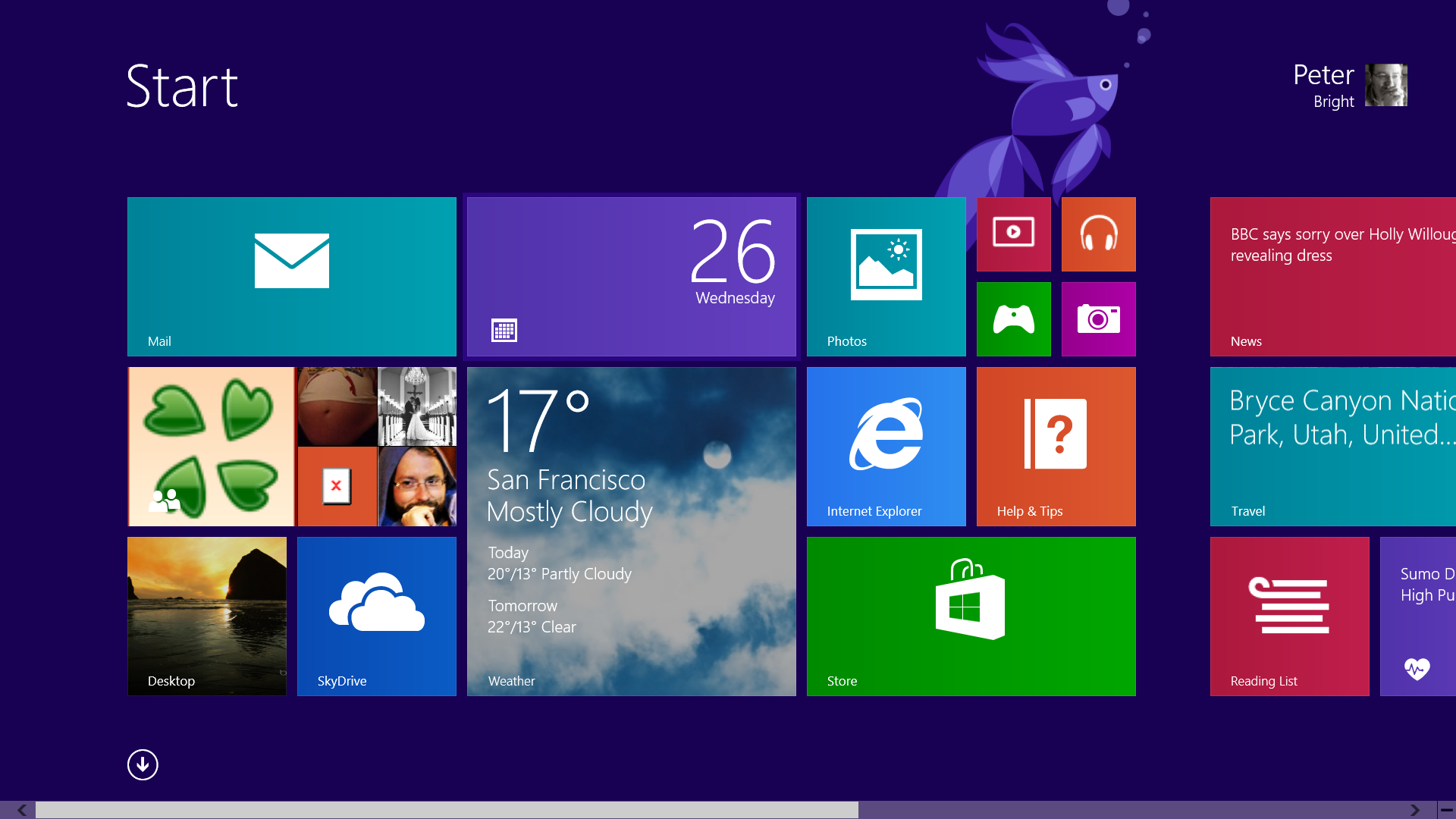 Windows 8.1 Start Screen