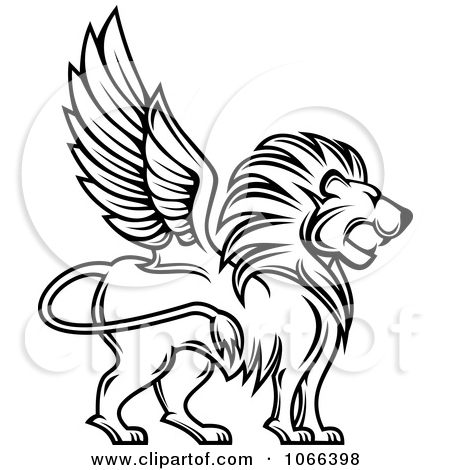 Winged Lion Clip Art