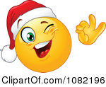 Winking Smiley Face Clip Art Christmas