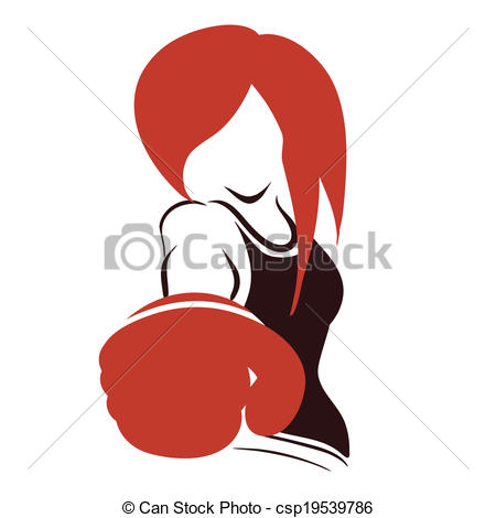 Woman Boxing Clip Art Icon Woman Boxing Clip Art Icon