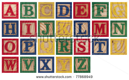Wooden Alphabet Block Font