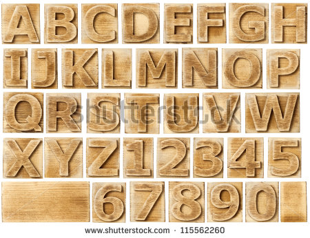 Wooden Alphabet Block Letters